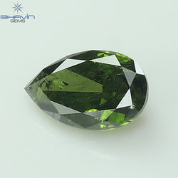 0.18 CT、ペアー ダイヤモンド、グリーン カラー、クラリティ I1