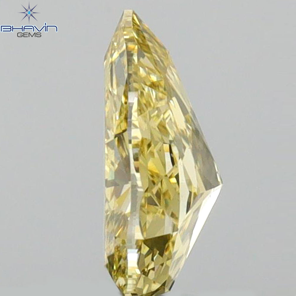 0.71 CT Pear Shape Natural Diamond Yellow Color VS1 Clarity (7.23 MM)