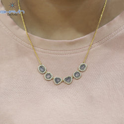 Diamond Pendant Slice Diamond Salt And Pepper Diamond Yellow Gold Pendant Bridal Necklace Pendant