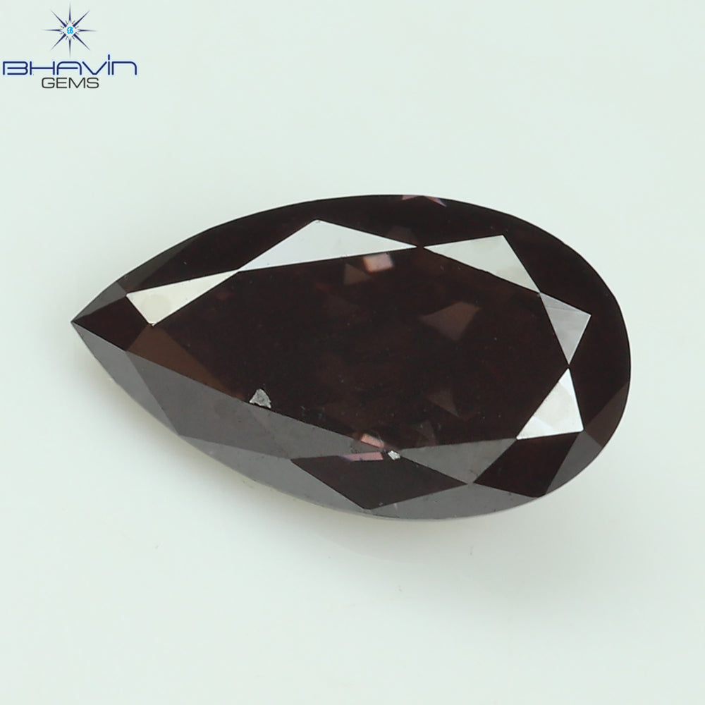 0.27 CT Enhanced Pear Shape Natural Loose Diamond  Brown(Pink) Color VS2 Clarity (5.58 MM)