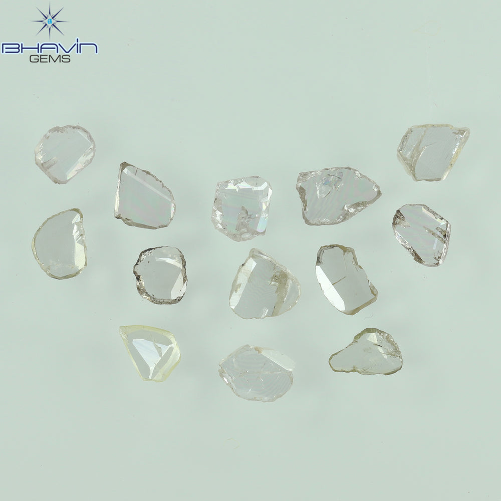 0.97 CT/7 ピース ローズカット ポルキ シェイプ ナチュラル ダイヤモンド ファンシー カラー I1 クラリティ (6.01 MM)