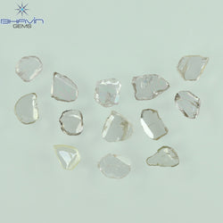 0.97 CT/7 ピース ローズカット ポルキ シェイプ ナチュラル ダイヤモンド ファンシー カラー I1 クラリティ (6.01 MM)