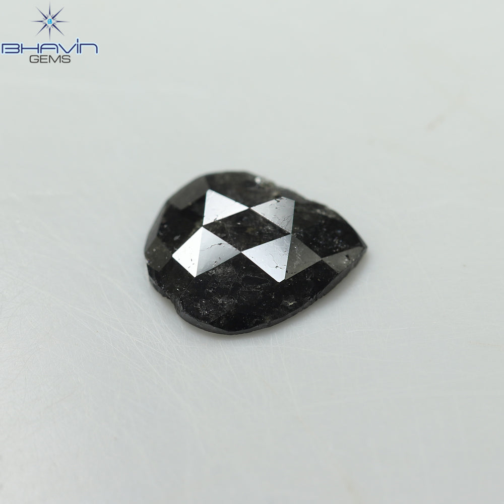 1.49 CT Slice Shape Natural Diamond Salt And Pepper Color I3 Clarity (11.88 MM)