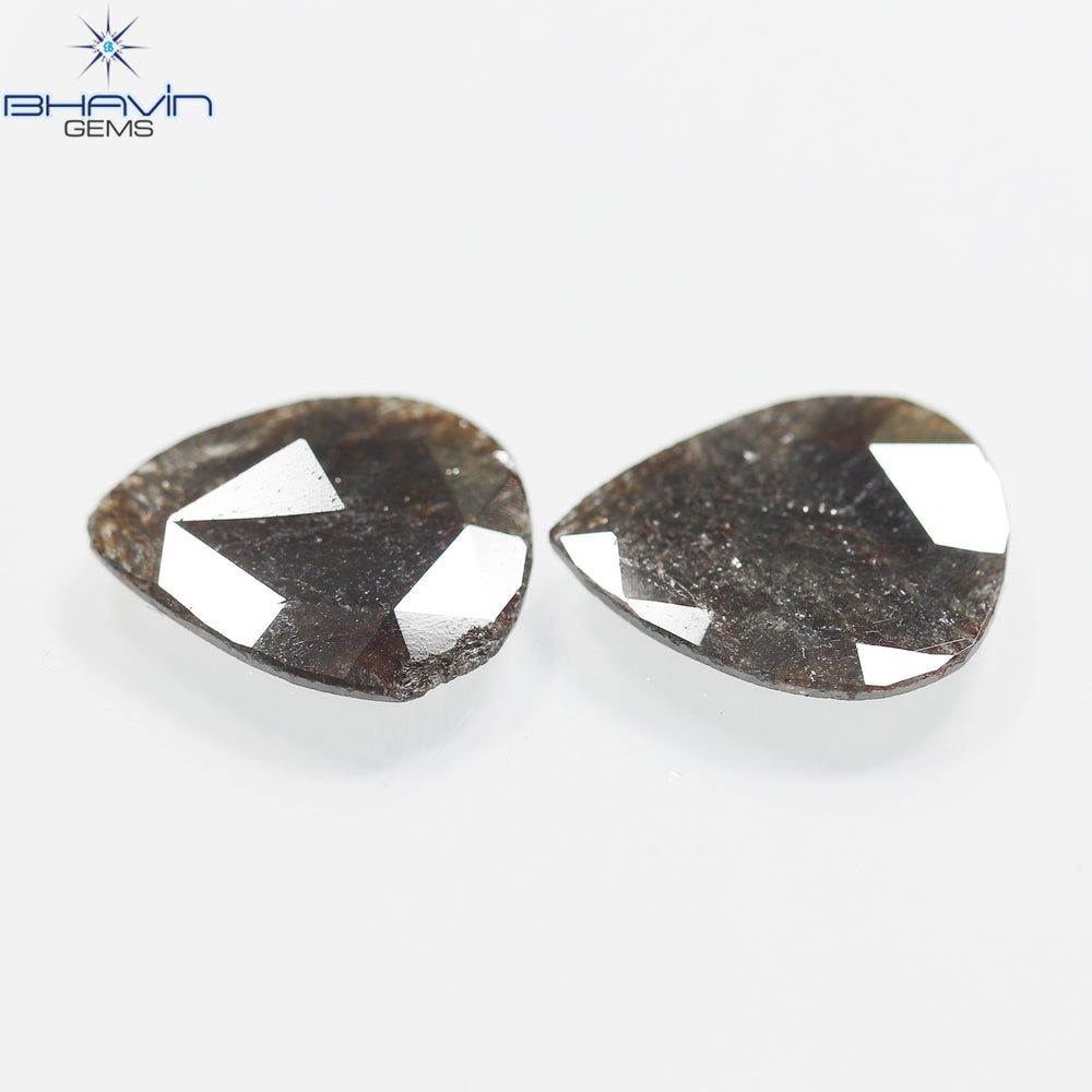 1.75 CT/5 ピース スライス形状 天然ダイヤモンド ソルト アンド ペッパー カラー I3 クラリティ (10.45 MM)