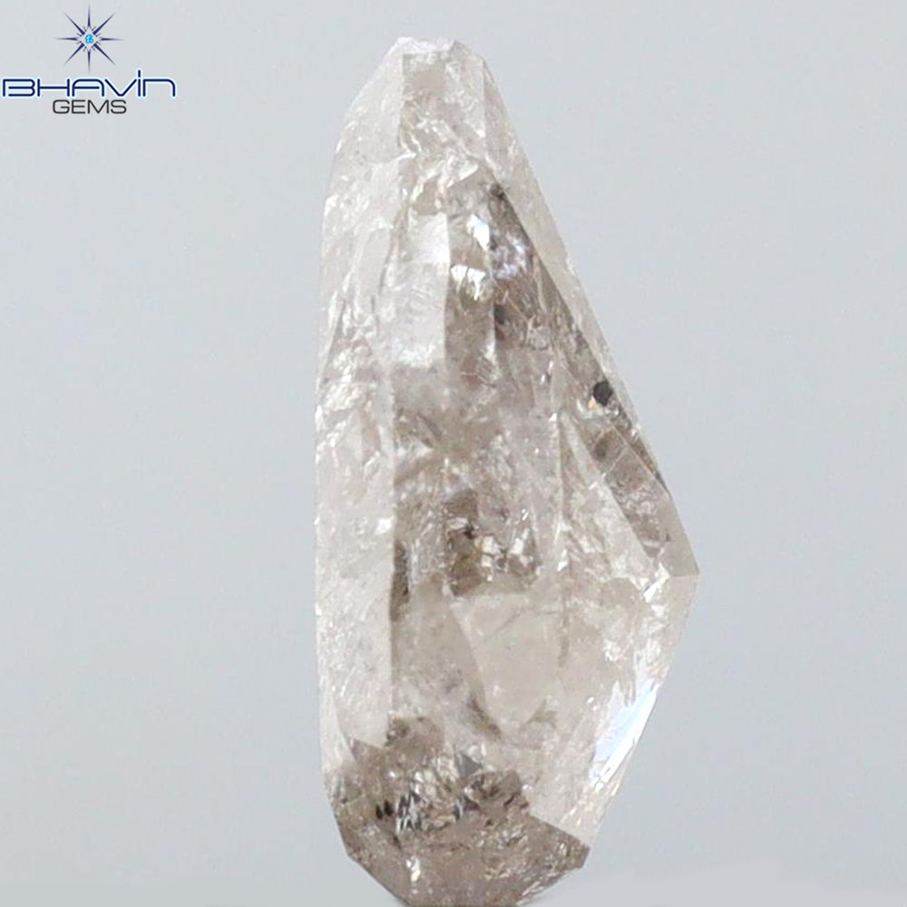 0.39 CT ペアシェイプ ナチュラル ルース ダイヤモンド ソルト アンド ペッパー カラー I3 クラリティ (5.27 MM)