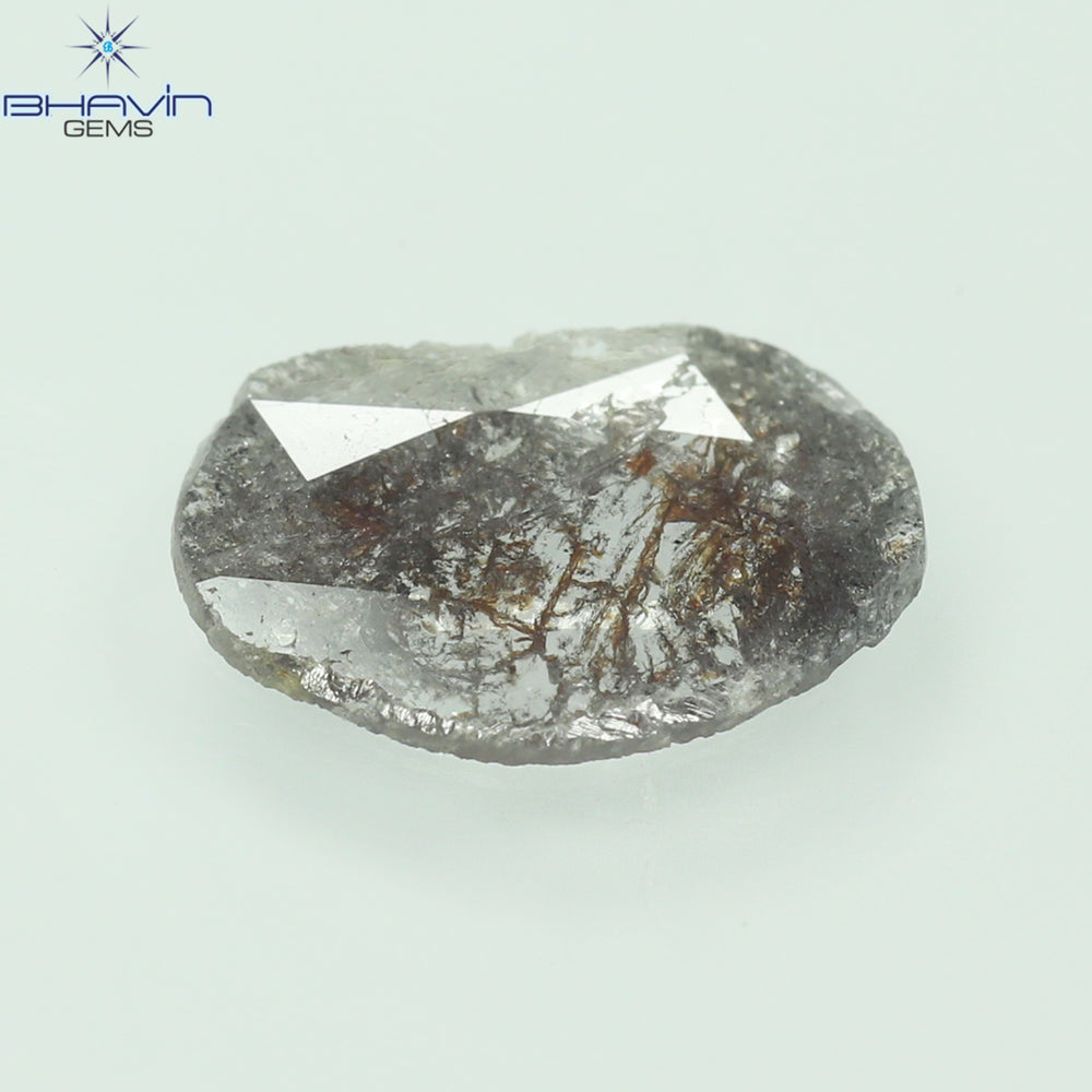 0.78 CT Slice Shape Natural Diamond Salt And Pepper Color I3 Clarity (10.86 MM)