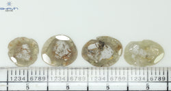 2.53 CT/4 Pcs Slice Shape Natural Loose Diamond Grayish Green Color I3 Clarity (10.48 MM)