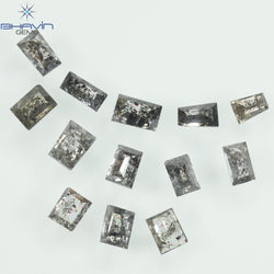 0.83 CT/13 Pcs Square Baguette Shape Natural Diamond Salt And Pepper Color I3 Clarity (3.10 MM)
