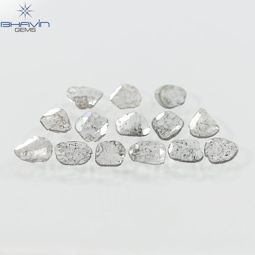 1.96 CT/14 Pcs Slice Shape Natural Diamond Salt And Pepper Color I3 Clarity (5.92 MM)