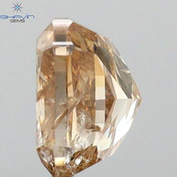 0.91 CT Cushion Shape Natural Diamond Brown Pink Color I2 Clarity (5.37 MM)