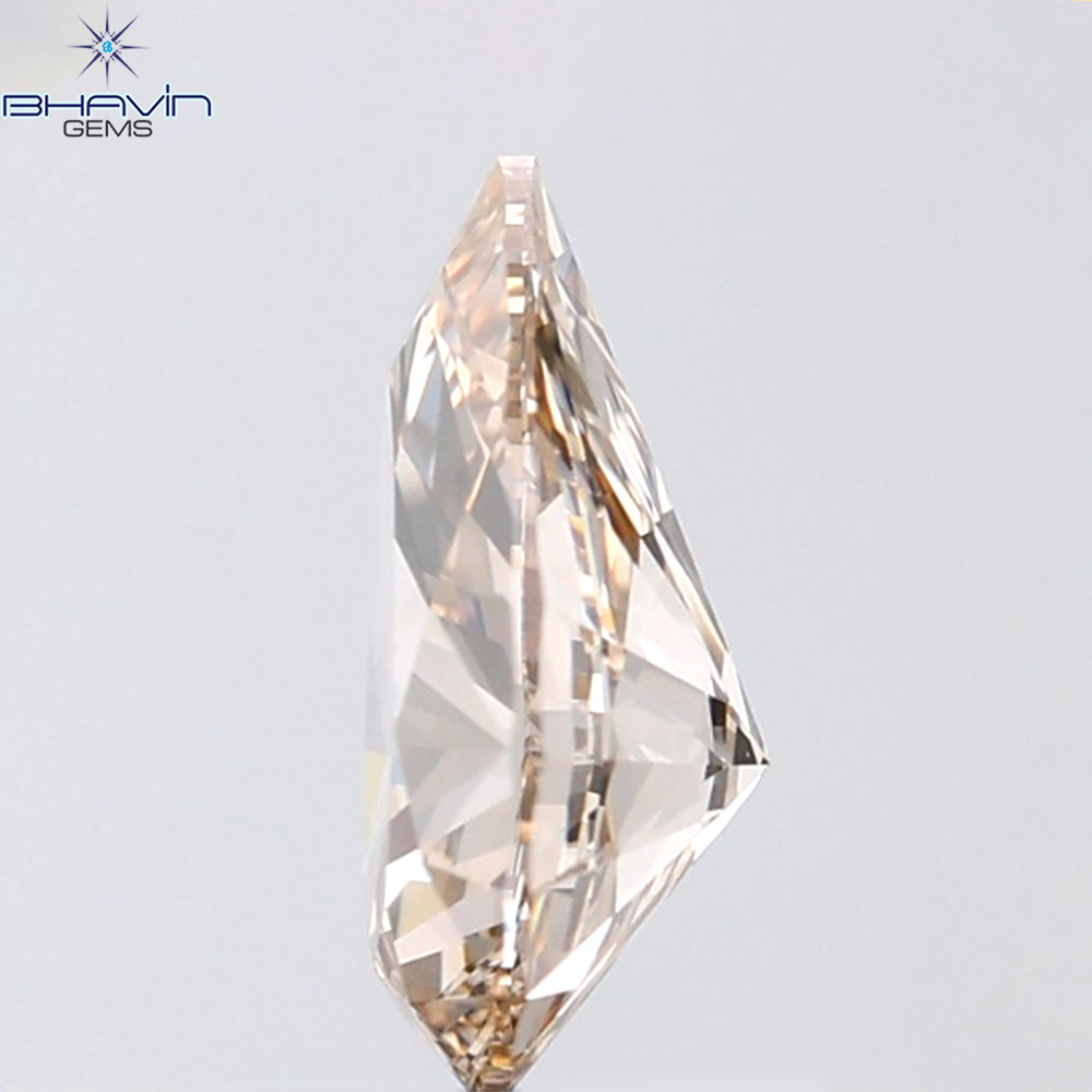 1.31 CT Pear Shape Natural Diamond Brown Color VVS1 Clarity (9.32 MM)