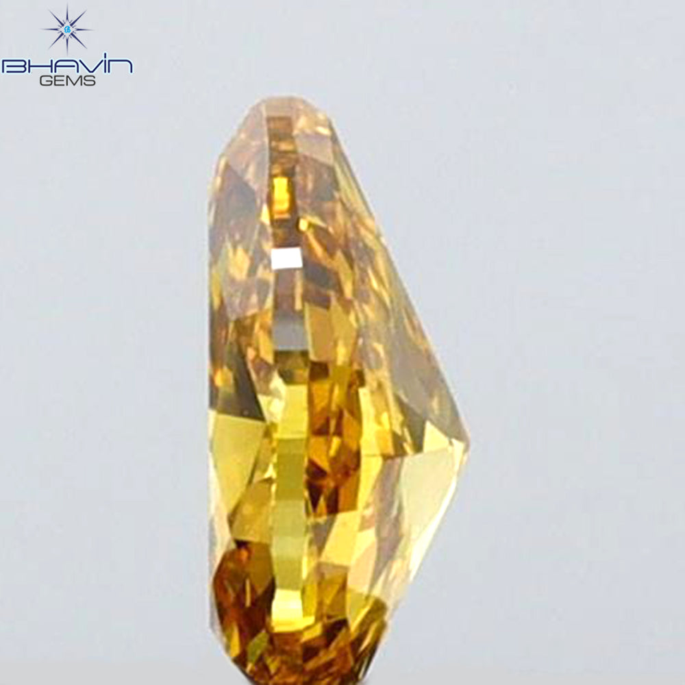 0.23 CT Pear Shape Natural Diamond Orange Color VS2 Clarity (4.82 MM)