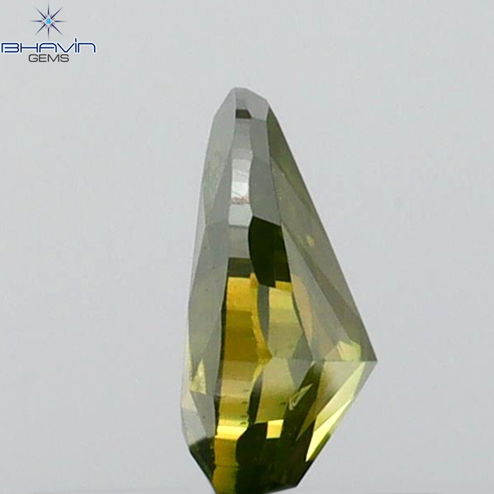 0.34 CT Pear Shape Natural Diamond Green Color SI2 Clarity (5.40 MM)