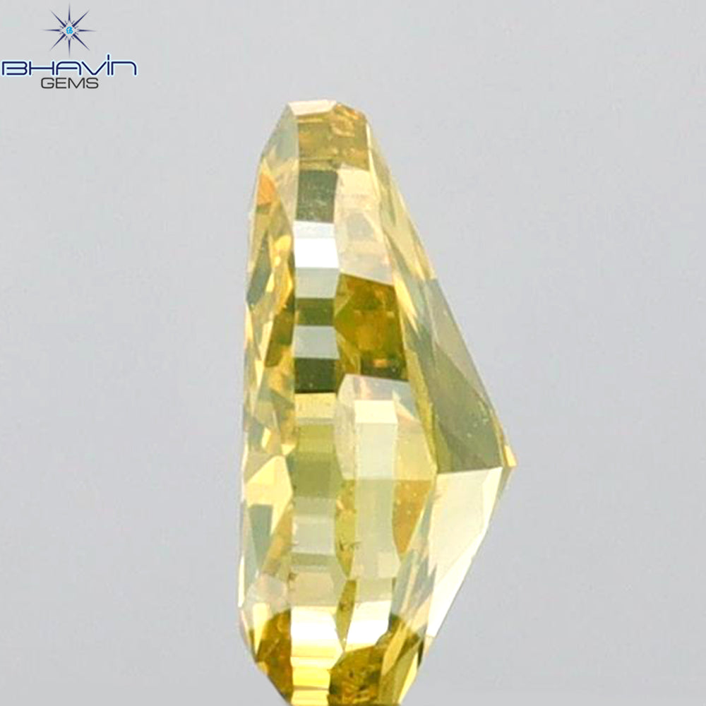 0.37 CT Pear Shape Natural Diamond Green Yellow Color VS2 Clarity (5.72 MM)