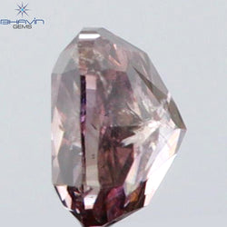 0.21 CT Cushion Shape Natural Diamond Brown Pink Color I2 Clarity (3.43 MM)