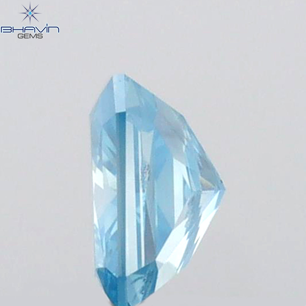 0.38 CT Radiant Diamond Blue Color Natural Diamond Clarity SI1 (4.50 MM)