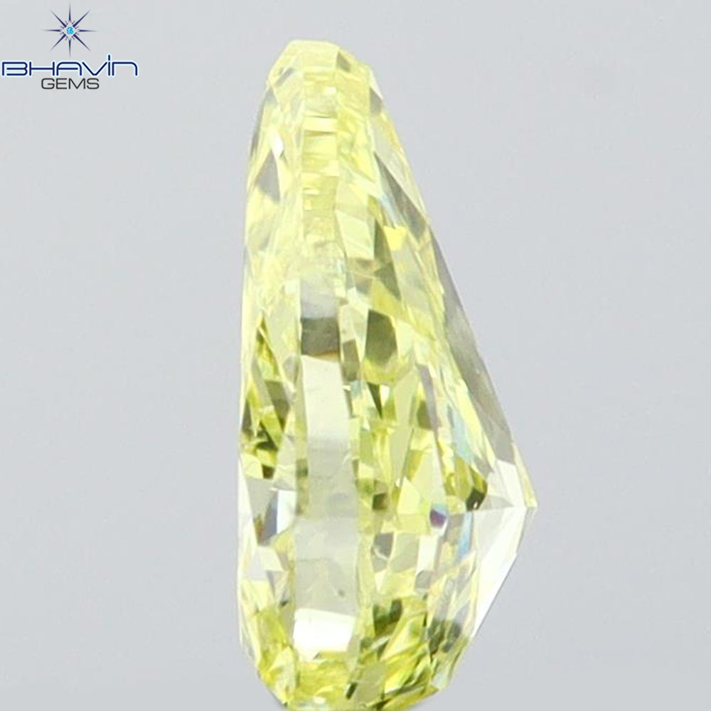 0.31 CT Pear Shape Natural Diamond Yellow Color VS2 Clarity (5.37 MM)