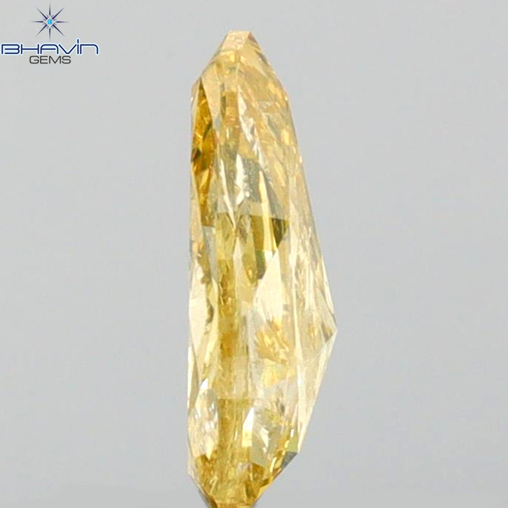 0.63 CT Pear Shape Natural Loose Diamond Yellow Orange Color I3 Clarity (7.53 MM)