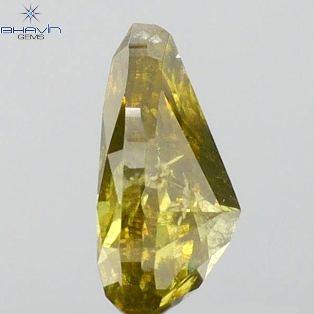 0.64 CT Pear Shape Natural Diamond Green Color I2 Clarity (6.48 MM)