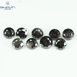2.69 CT/9 Pcs Round Shape Natural Loose Diamond Salt And pepper Color I3 Clarity (4.25 MM)