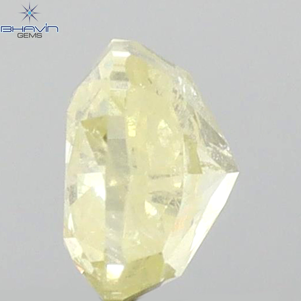 0.87 CT Cushion Shape Natural Diamond Yellow Color I3 Clarity (5.32 MM)