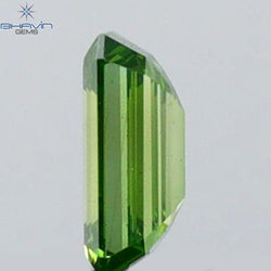 0.14 CT Emerald Shape Natural Diamond Green Color VS1 Clarity (3.70 MM)