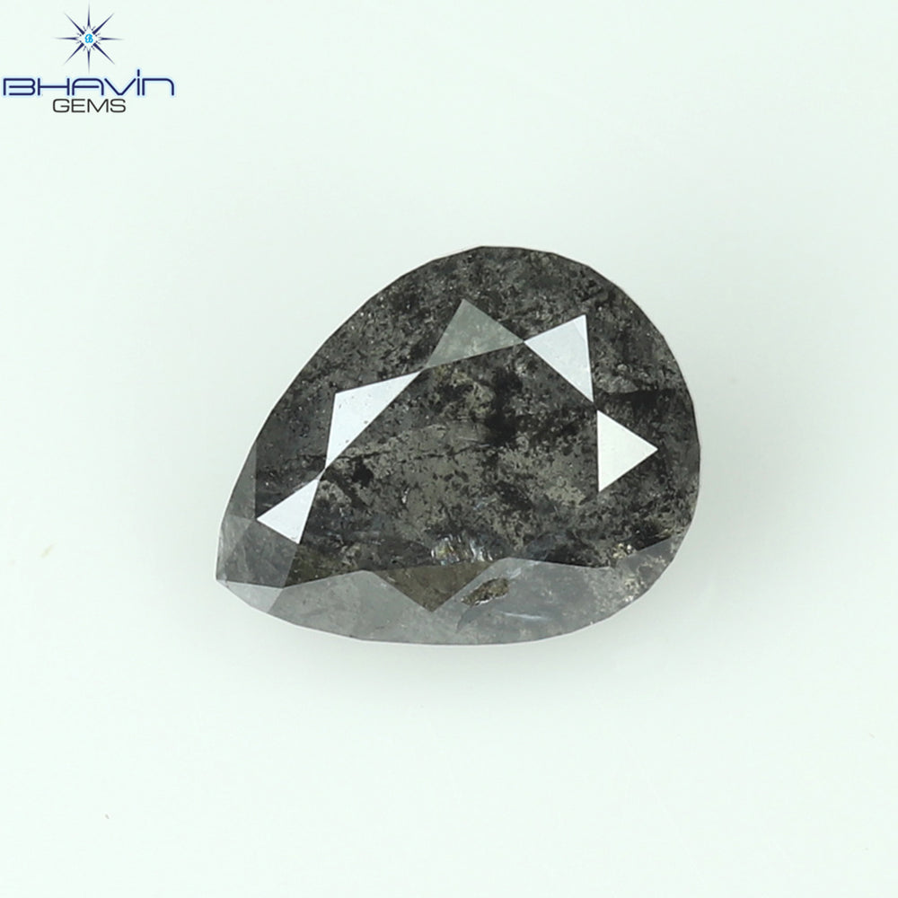 0.50 CT Pear Shape Natural Loose Diamond Salt And Pepper Color I3 Clarity (5.57 MM)