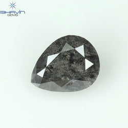 0.50 CT Pear Shape Natural Loose Diamond Salt And Pepper Color I3 Clarity (5.57 MM)