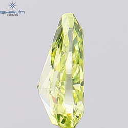 0.41 CT Pear Shape Natural Diamond Greenish Yellow Color VS1 Clarity (6.00 MM)