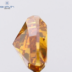 0.57 CT Heart Shape Natural Diamond Orange Color SI1 Clarity (5.22 MM)