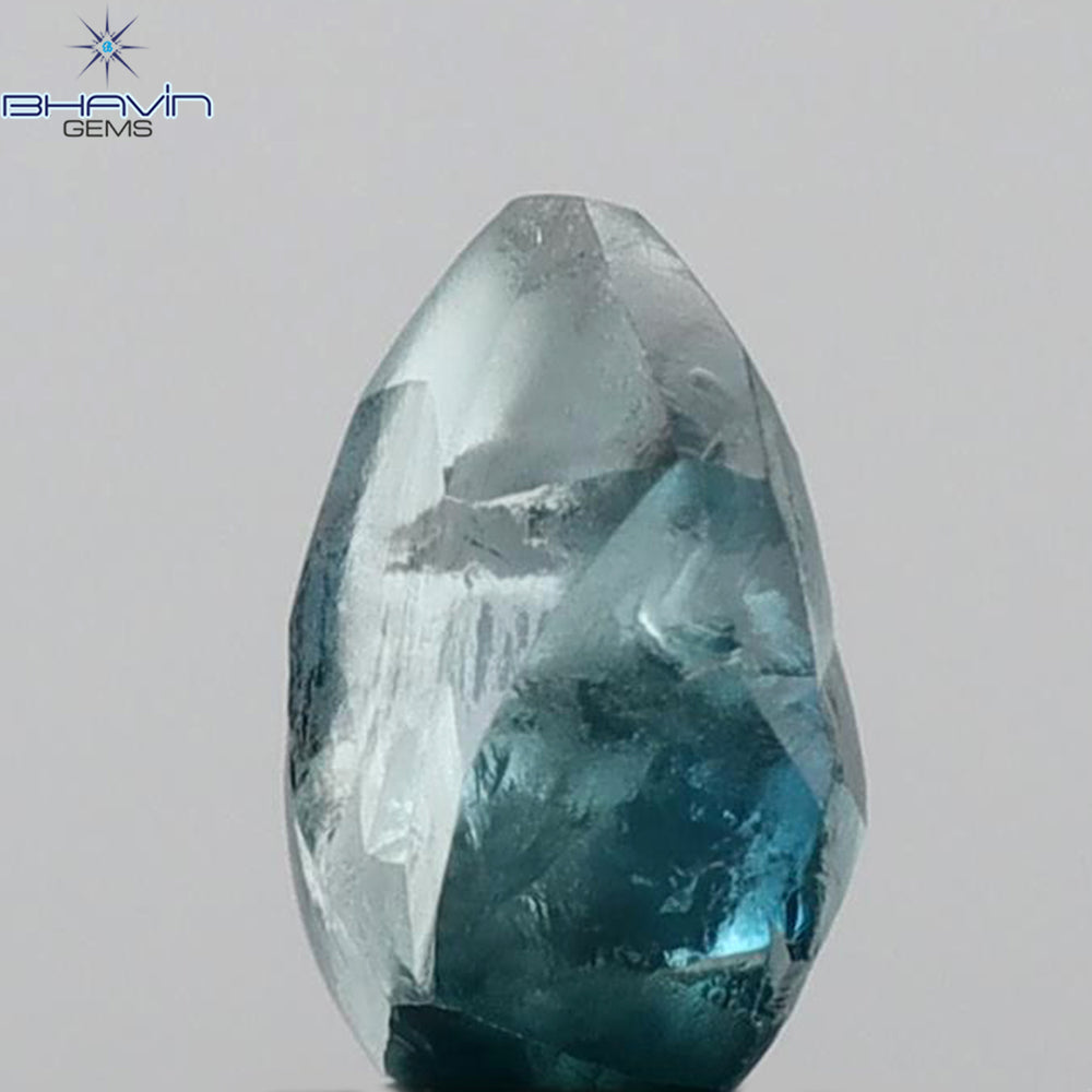 1.64 CT Rough Shape Enhanced Blue Color VS2 Clarity (8.06 MM)