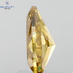 GIA Certified 2.10 CT Pear Natural Diamond Brown-Yellow Color I1 Clarity (10.26 MM)