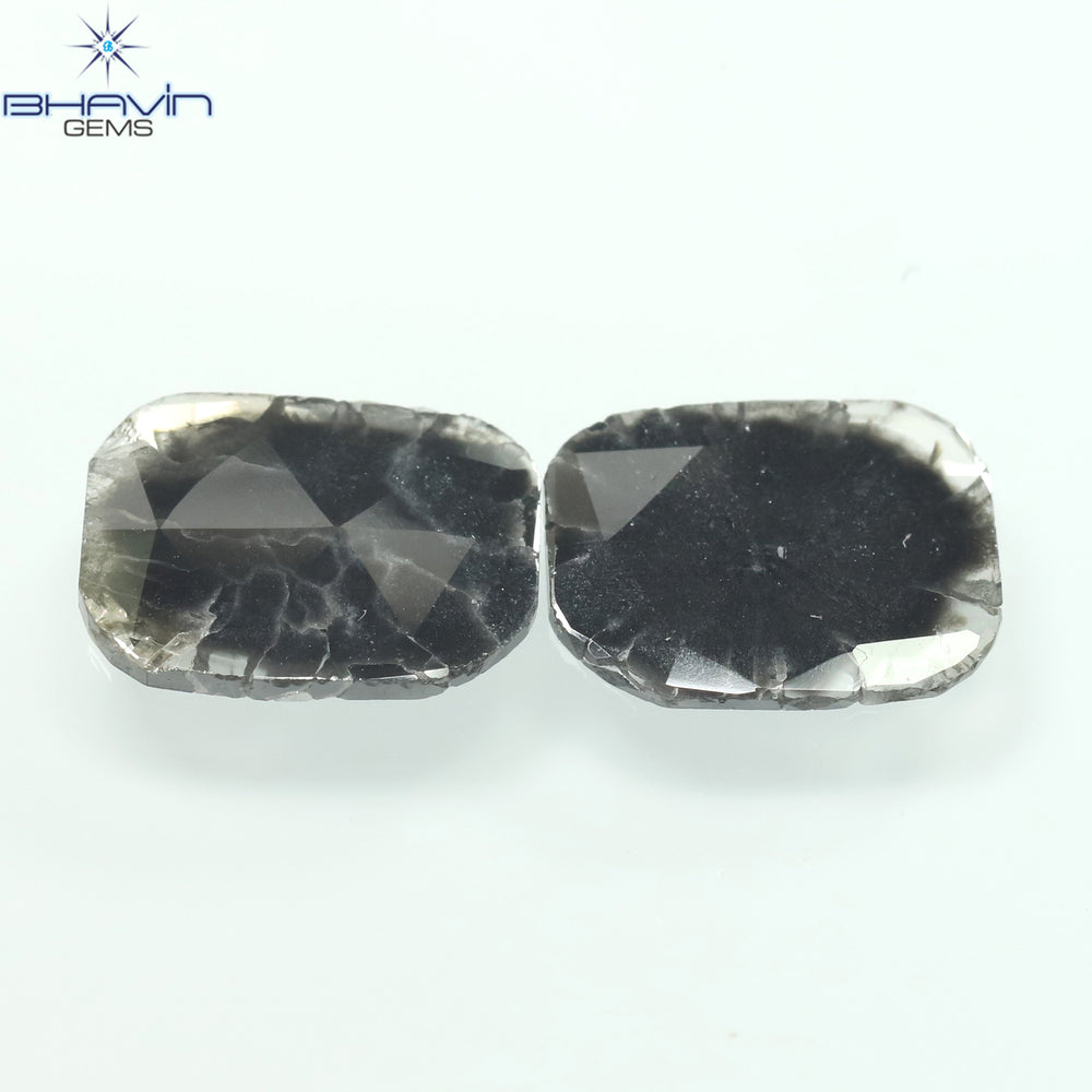 1.75 CT/5 ピース スライス形状 天然ダイヤモンド ソルト アンド ペッパー カラー I3 クラリティ (10.45 MM)