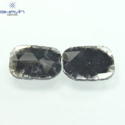 1.75 CT/5 ピース スライス形状 天然ダイヤモンド ソルト アンド ペッパー カラー I3 クラリティ (10.45 MM)
