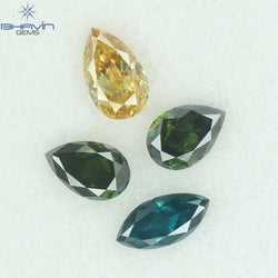0.37 CT/4 Pcs Mix Shape Natural Diamond Pink Color VS2 Clarity (4.14 MM)