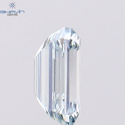 0.49 CT Emerald Shape Natural Diamond Greenish Blue Color VS1 Clarity (5.32 MM)