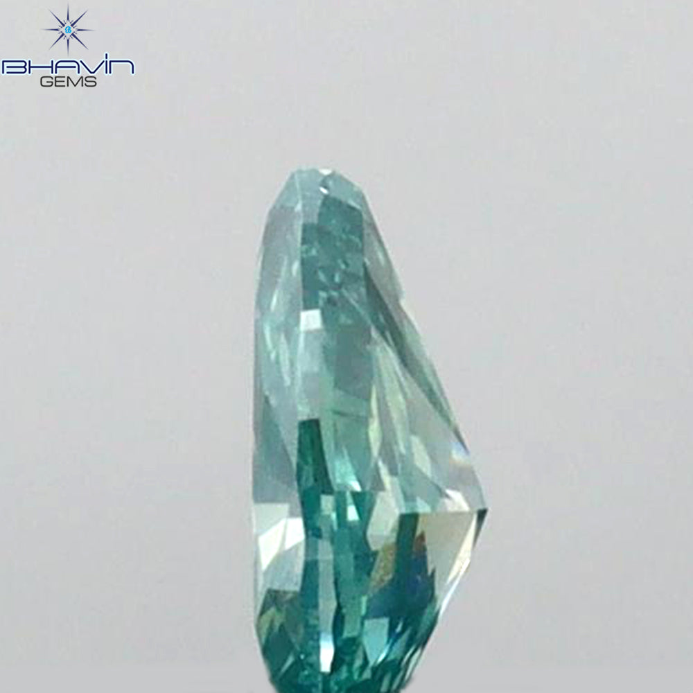 0.23 CT ペアシェイプ ナチュラル ダイヤモンド グリーン カラー I2 クラリティ (6.27 MM)