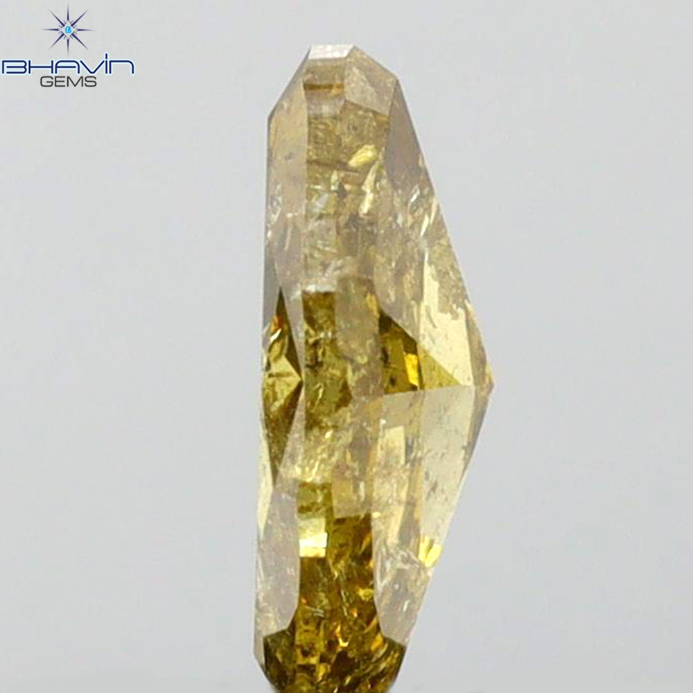 0.60 CT Marquise Shape Natural Diamond Green (Chameleon) Color I3 Clarity (7.67 MM)