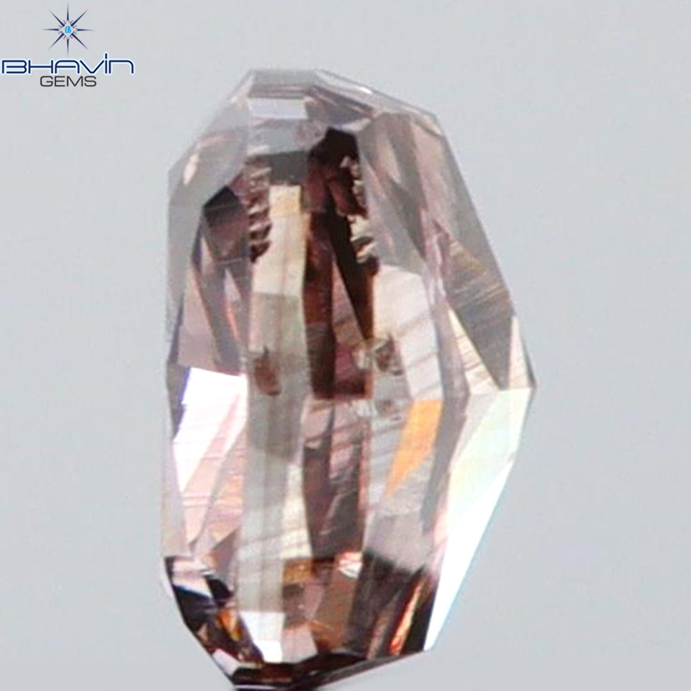 0.24 CT Cushion Shape Natural Diamond Brown Pink Color VS2 Clarity (3.56 MM)