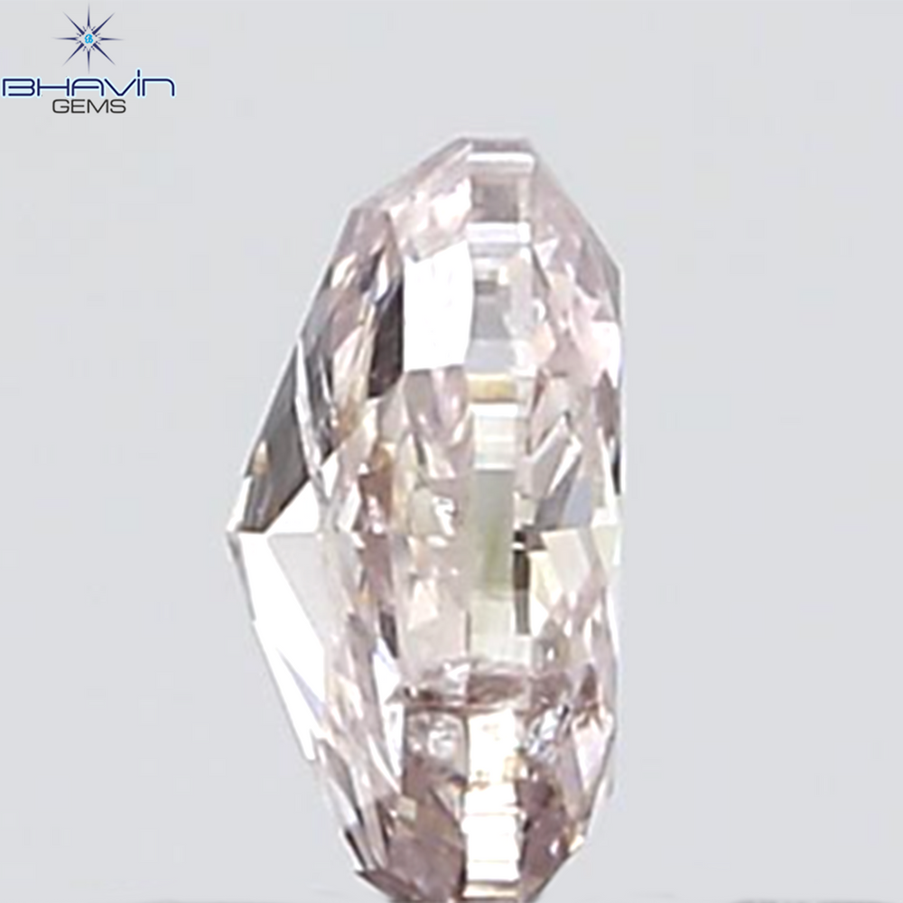 GIA Certified 0.55 CT Oval Shape Natural Diamond Brownish Pink Color I3 Clarity (5.69 MM)