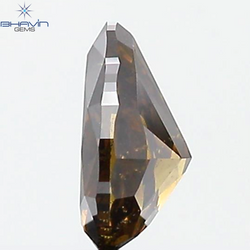 0.66 CT Pear Shape Natural Diamond Brown Color SI2 Clarity (6.68 MM)