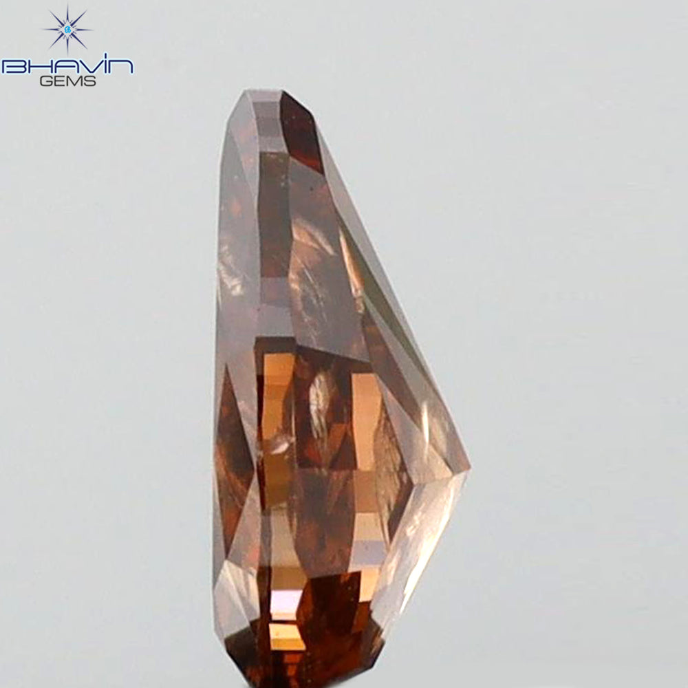 0.60 CT Pear Shape Natural Loose Diamond Brown Pink Color I3 Clarity (6.86 MM)