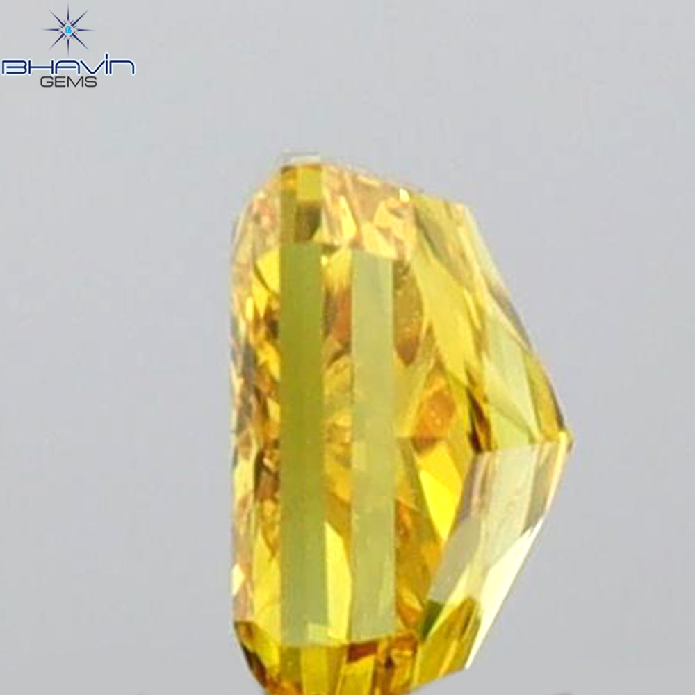 GIA Certified 0.25 CT Radiant Diamond Orange-Yellow Color Natural Diamond SI2 Clarity (3.66 MM)