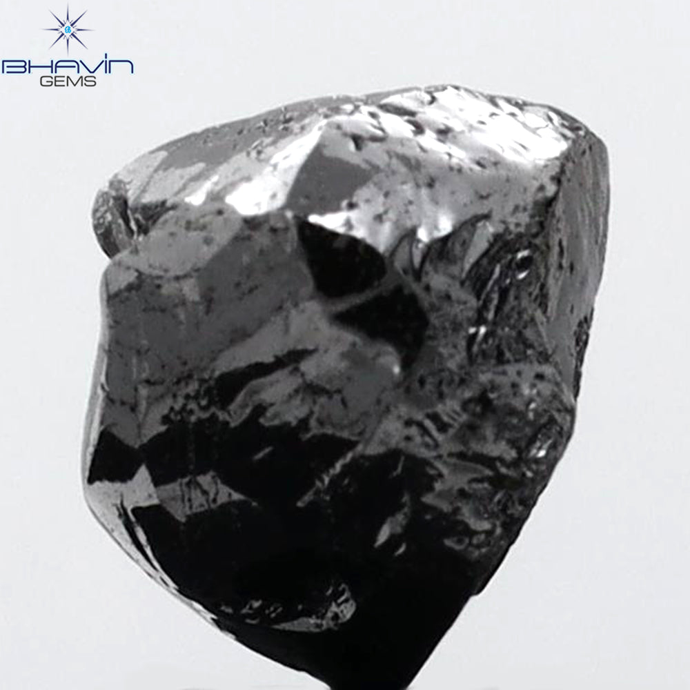 2.52 CT Rough Shape Natural Diamond black Color I3 Clarity (7.36 MM)