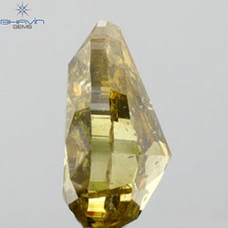 0.78 CT Pear Shape Natural Diamond Green (Chameleon) Color I2 Clarity (6.44 MM)