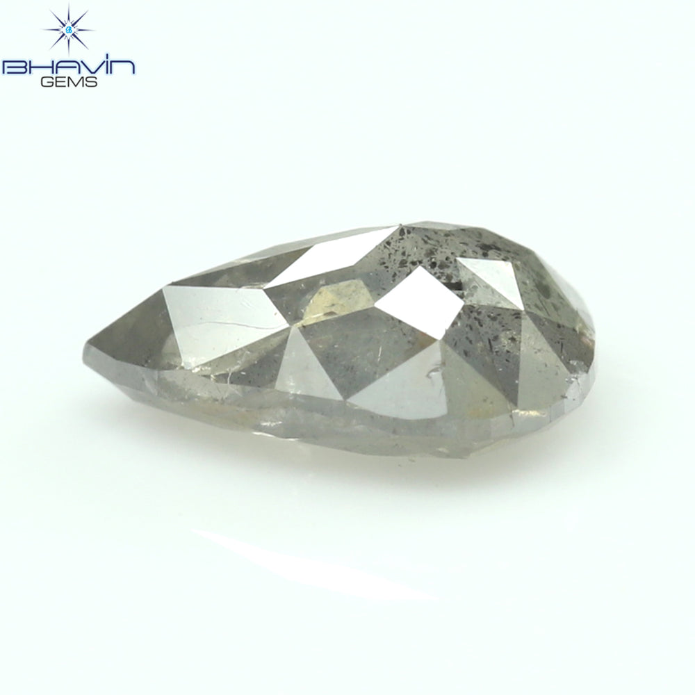 0.54 CT Pear Shape Natural Loose Diamond Gray (Salt And Pepper) Color I3 Clarity (6.38 MM)