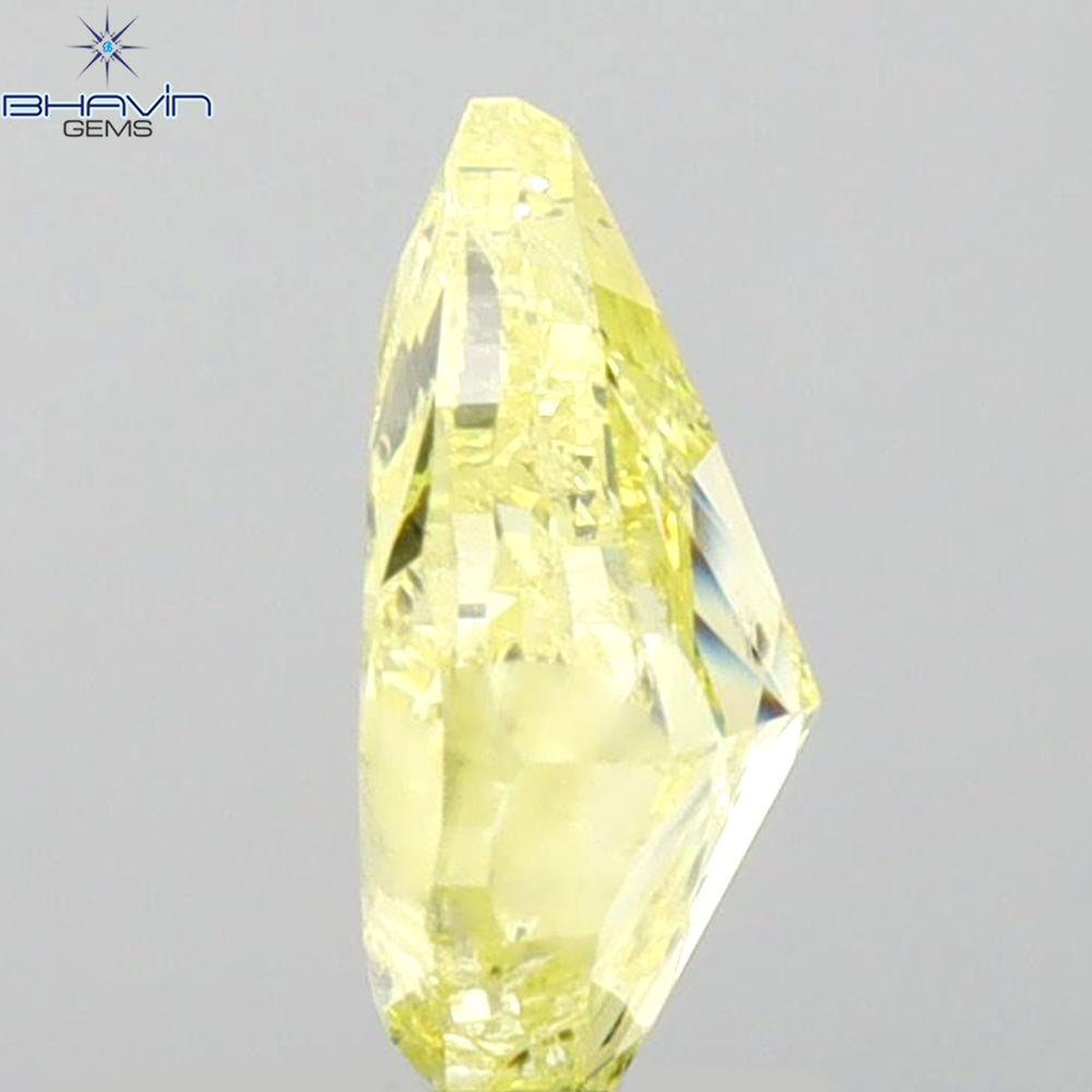 GIA Certified 1.10 CT Pear Natural Diamond Yellow Color I3 Clarity (8.27 MM)