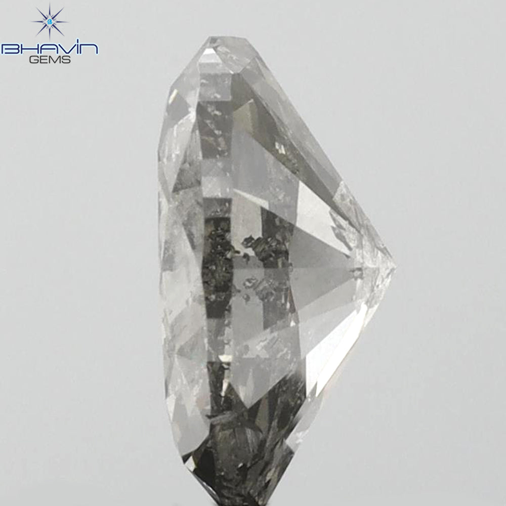 0.99 CT Oval Shape Natural Diamond Grey Color I2 Clarity (7.52 MM)