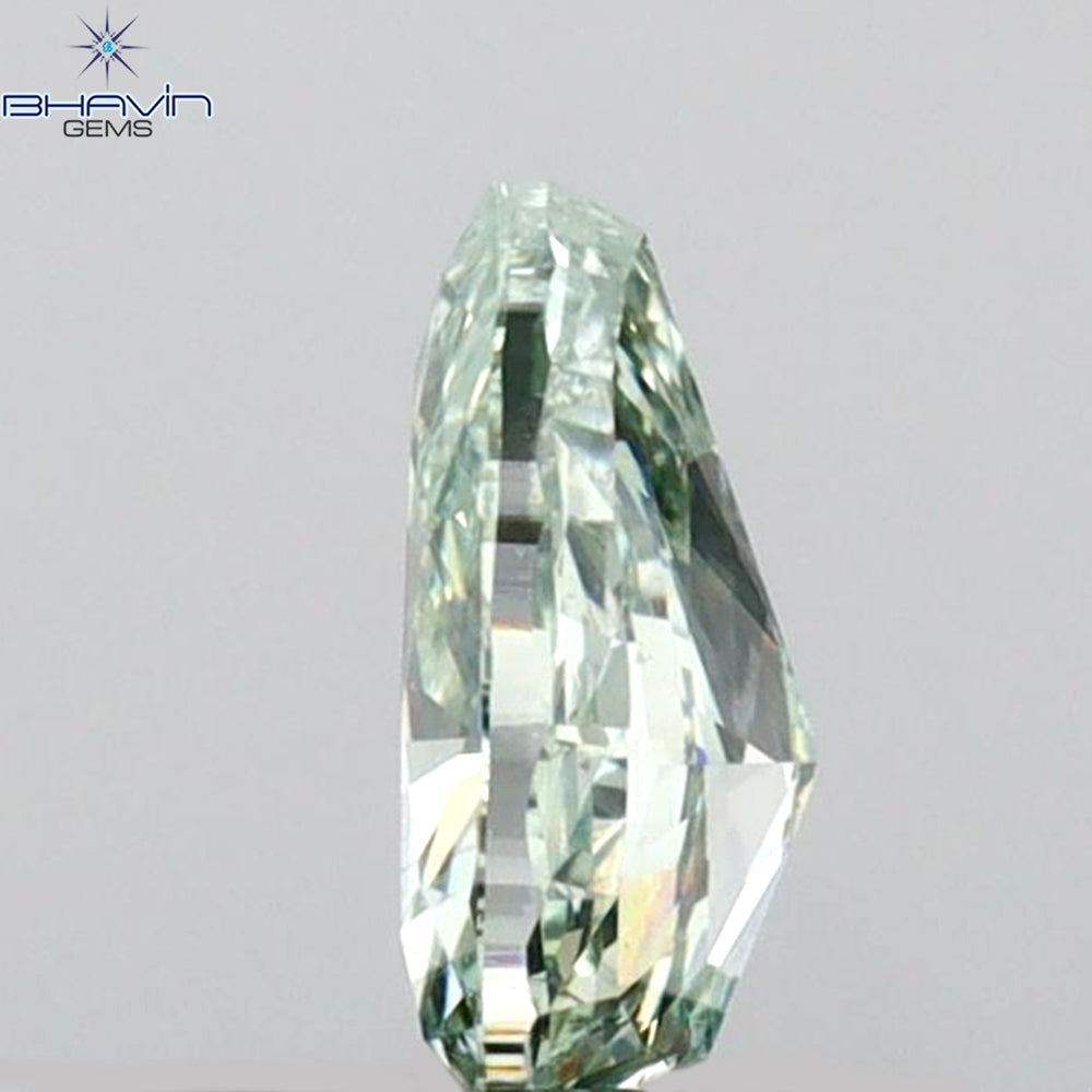 0.42 CT Pear Shape Natural Diamond Green Color SI1 Clarity (5.80 MM)
