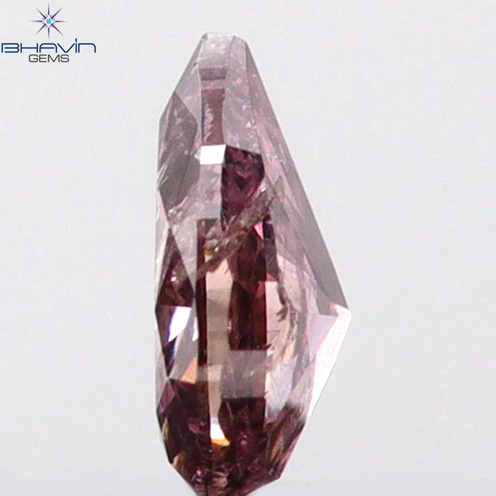 0.10 CT Pear Shape Natural Diamond Pink Color I1 Clarity (3.80 MM)